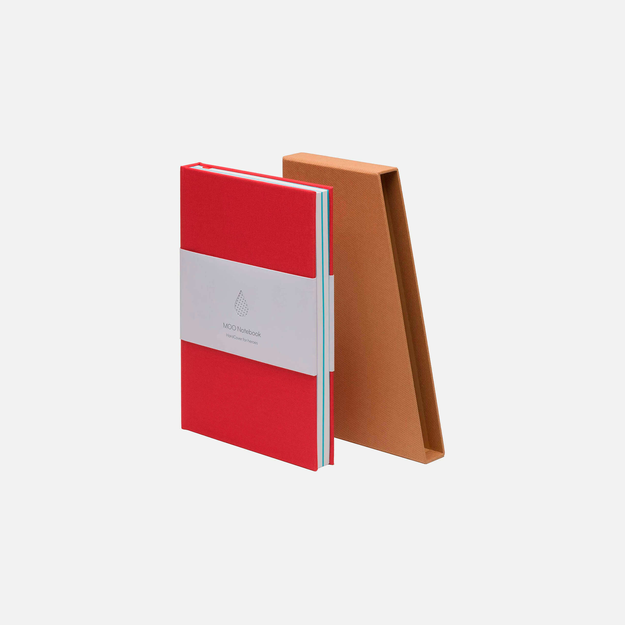 Hardcover Notebook MOO Berry Red Turquoise