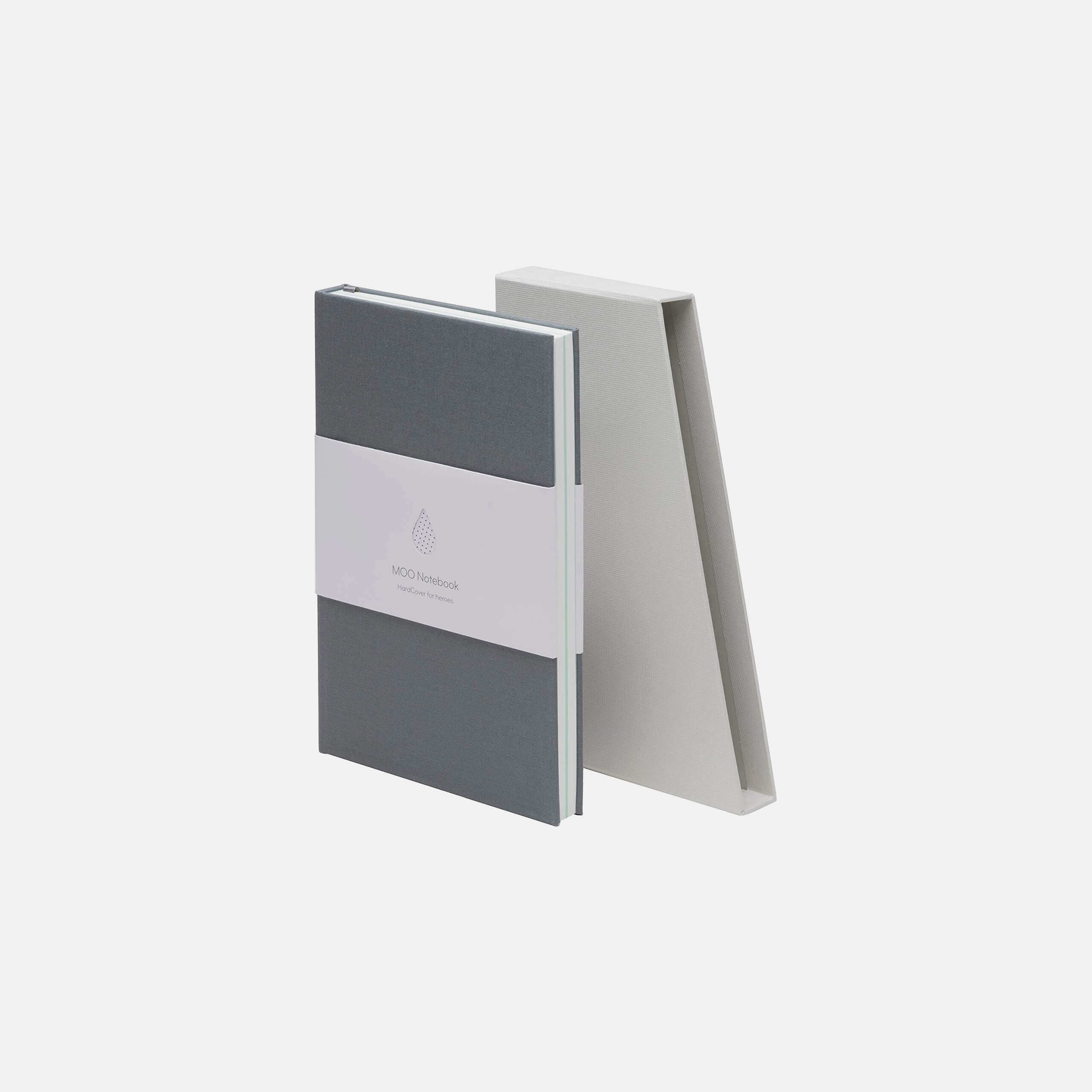 Hardcover Notebook MOO Charcoal Grey Mint