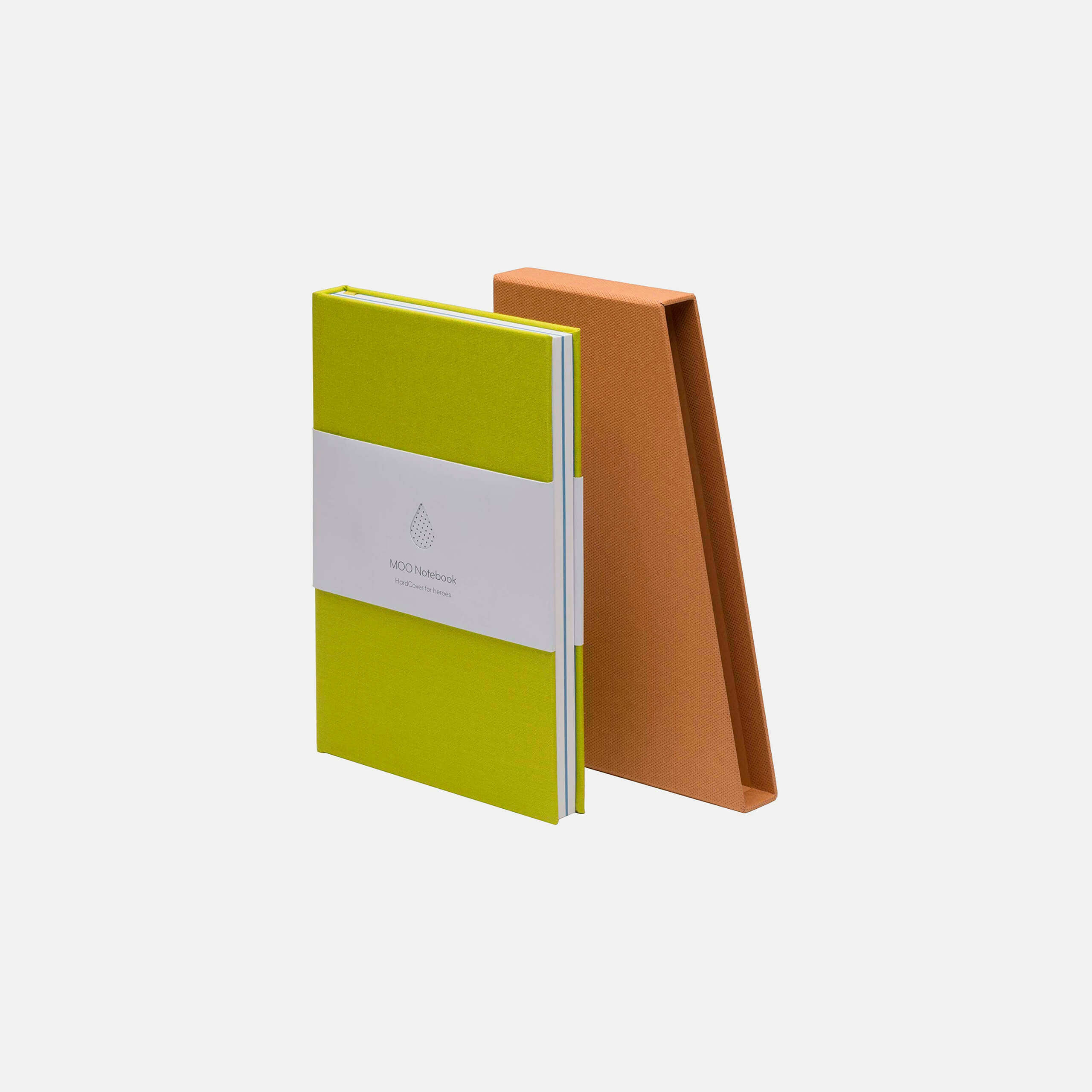 Hardcover Notebook MOO Lime Green Steel Blue