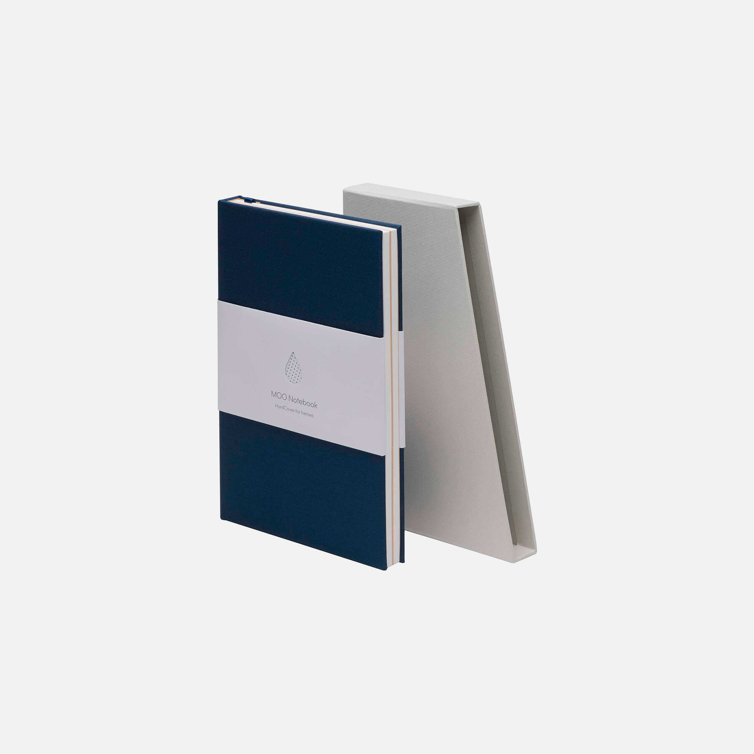 Hardcover Notebook MOO Midnight Blue Tan