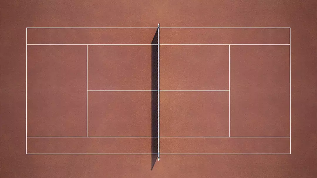 Campo da tennis dall'alto linee square
